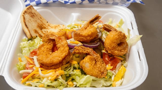 Fried Shrimp Salad.
